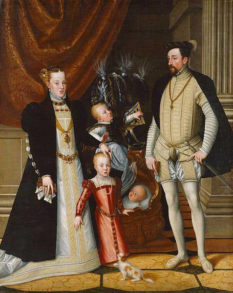 Giuseppe Arcimboldo Holy Roman Emperor Maximilian II. of Austria and his wife Infanta Maria of Spain with their children Sweden oil painting art